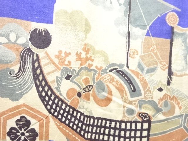 JAPANESE KIMONO / ANTIQUE MENS JUBAN / TREASURE SHIP